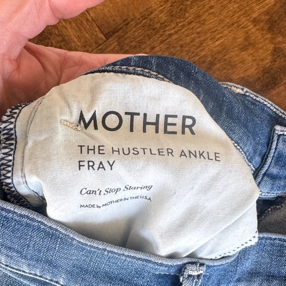 Mother - Women’s Distressed Blue Flare Jeans - Classic Denim - Picture 4 of 5